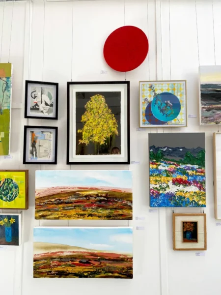 Close up of salon-style wall display Close up of salon-style wall display